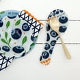 thumbnail image 3 of Pavilion - Be Wild - Blueberry Patterned Glass 9.25" Spoon Rest Vintage Spring Blue Kitchen Decor, 3 of 8