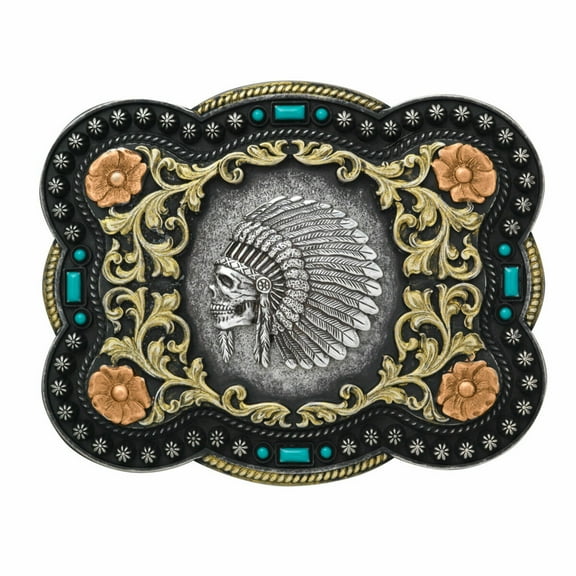 Nocona Men's Chief Skull Belt Buckle 37038