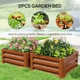 thumbnail image 4 of Outsunny 2Pcs Galvanised Raised Garden Bed, Dark Brown Wood Effect, 4 of 10