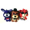 "Five Nights at Freddys Freedy Fazbear, Bonnie, Foxy 6"" Plush Stuffed Figure Toys, Set of 3, 6 FNAF Plush Toy 3 Piece Set By FNAF"