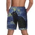 thumbnail image 3 of Kdxio Shambhala Cat Print Men'S Swim Trunks With Compression Liner 7 Inch Inseam Quick Dry Swim Shorts, 3 of 7