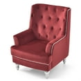 thumbnail image 3 of Passion Furniture Pamona Burgundy Upholstered Accent Chair, 3 of 5