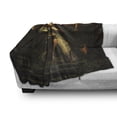 thumbnail image 3 of Fantasy Soft Flannel Fleece Blanket, Beauty with Scepter on Stairs Leaning on Pyton Baldachin and Warp and Weft Carpet, Cozy Plush for Indoor and Outdoor Use, 50" x 70", Multicolor, by Ambesonne, 3 of 6