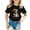 Black, variant on Fshinging 2025 Summer Girls Tops Cute Graphic Print Round Neck Short Sleeve Casual Kids Tees Size 7-8 Years