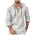 thumbnail image 1 of Men's Shirts Button Down Solid Color Loose Handsome Long Sleeved Plus Size Black Going Out Fall Tops size L, 1 of 5
