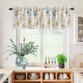 thumbnail image 5 of 3 Piece Kitchen Curtains and Valances Set Blue Yellow Diamond Cafe Curtains 24 Inch Length Modern Geometric Middle Century Beige Valance & Tier Curtain for Living Room Bedroom 54"x18"+27"x24"*2, 5 of 6