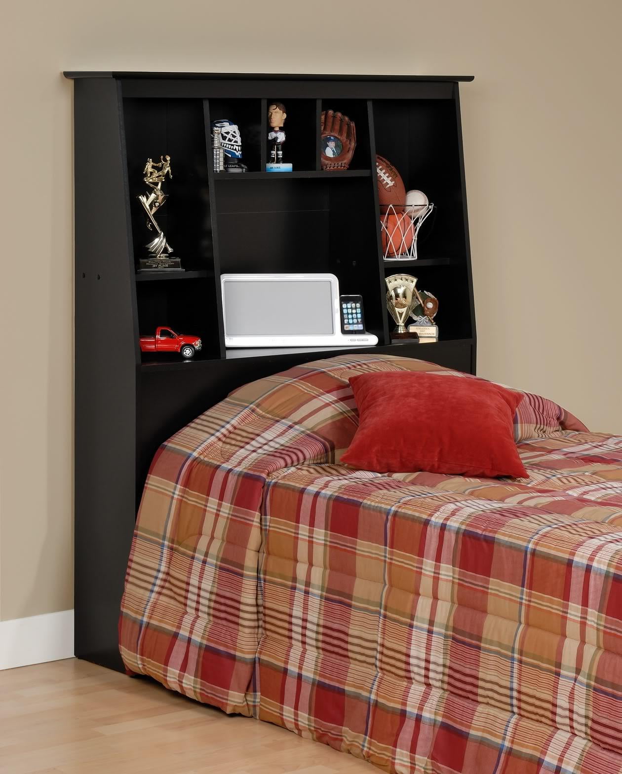 Black Sonoma Tall Twin Bookcase Platform Storage Bed Com