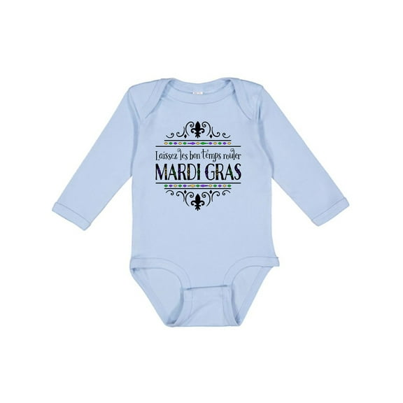 Inktastic Laissez Les Bon Temps Rouler Mardi Gras Boys or Girls Long Sleeve Baby Bodysuit