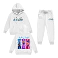 thumbnail image 1 of Pop cazadora para niña Hooded Sweatshirt Set,Soft Streetwear Pullover,Cute Long Sleeve Hoodie for Fall Winter （White）, 1 of 2