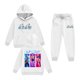 thumbnail image 1 of Pop cazadora para niña Hooded Sweatshirt Set,Soft Streetwear Pullover,Cute Long Sleeve Hoodie for Fall Winter （White）, 1 of 2