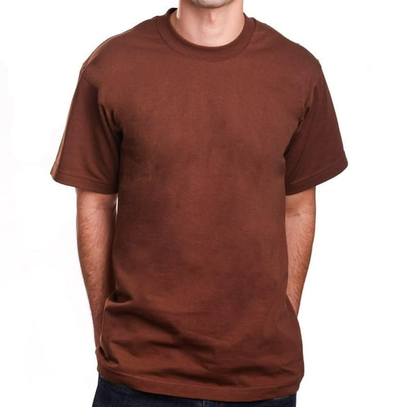 J. METHOD Men's Basic T Shirt – Short Sleeve Crewneck Soft Solid Tee Casual Top Tshirt NEMT119 Brown XL