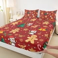 thumbnail image 3 of Castle Fairy Kids Gingerbread Man 4pcs Bed Sheets,Deer Cat King Sheets,Merry Christmas Super Cozy Sheet Set,Ultra Soft Home Decor, 3 of 7
