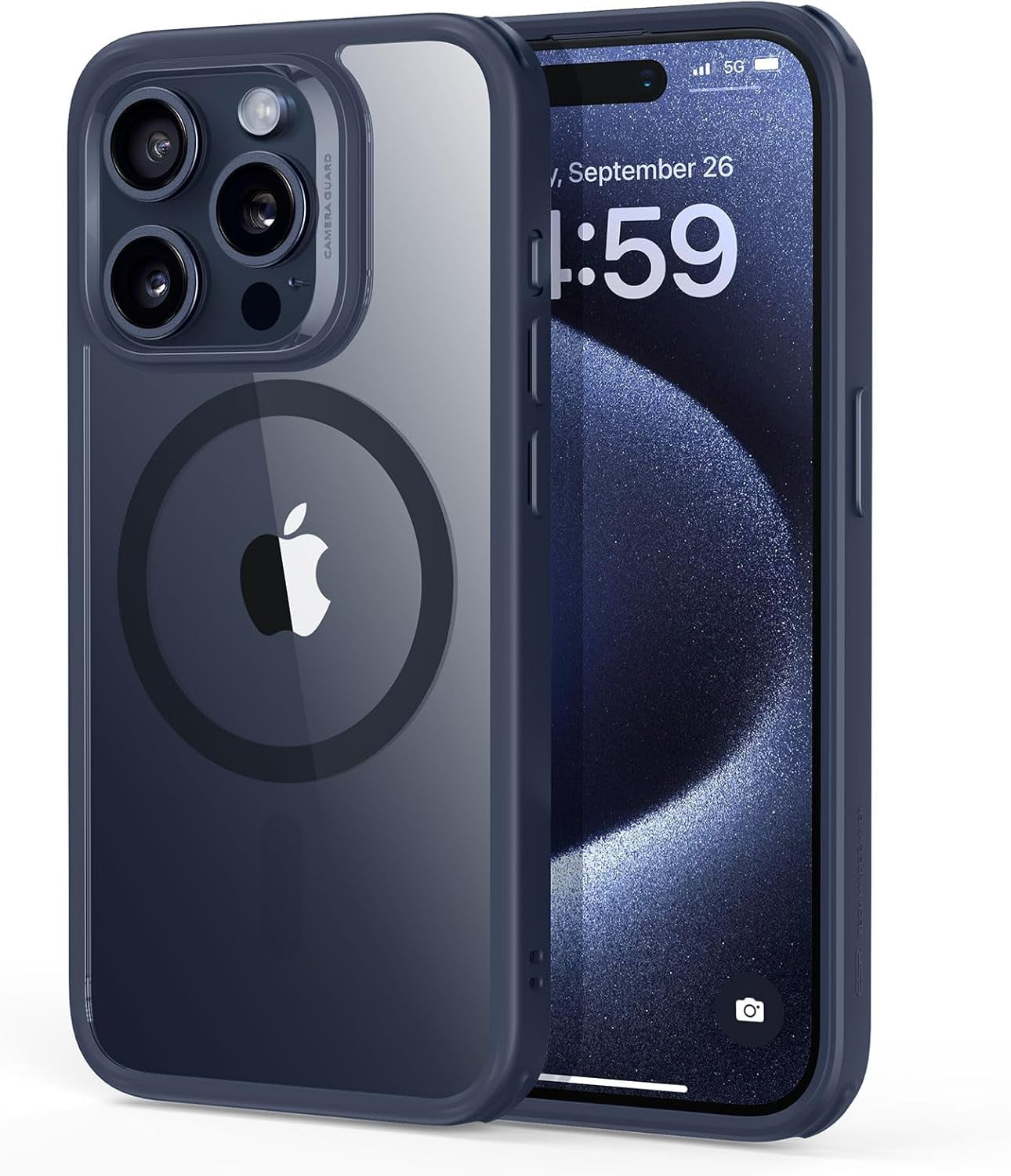 MHAWBL-for iPhone 15 Pro Max Case, Compatible with MagSafe, Military-Grade Protection, Yellowing & Scratch-Resistant Back, Magnetic Phone Case for iPhone 15 Pro Max, Classic Series, Clear Dark Blue |