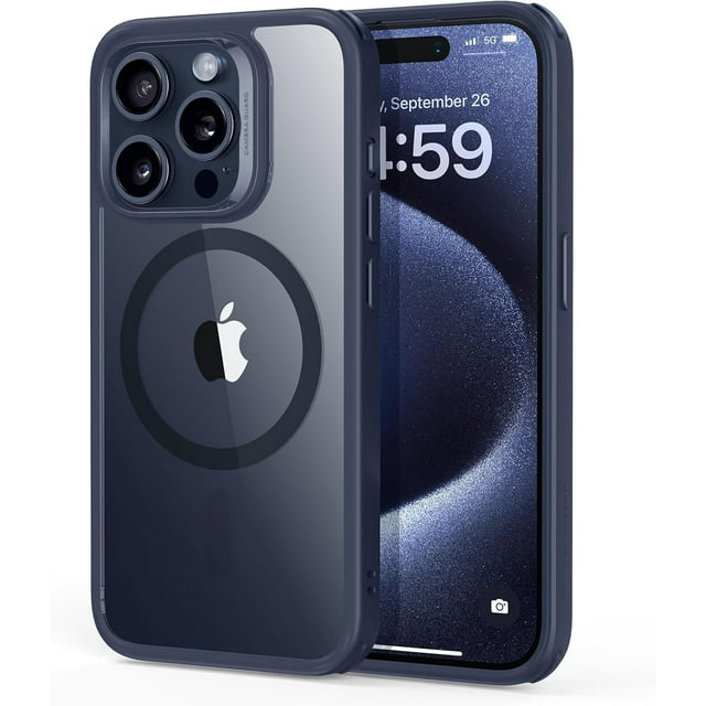 for iPhone 16 Pro Max Case, Compatible with MagSafe, Shockproof Military-Grade Protection, Magnetic Phone Case for iPhone 16 Pro Max, Classic Hybrid Case (HaloLock), Clear