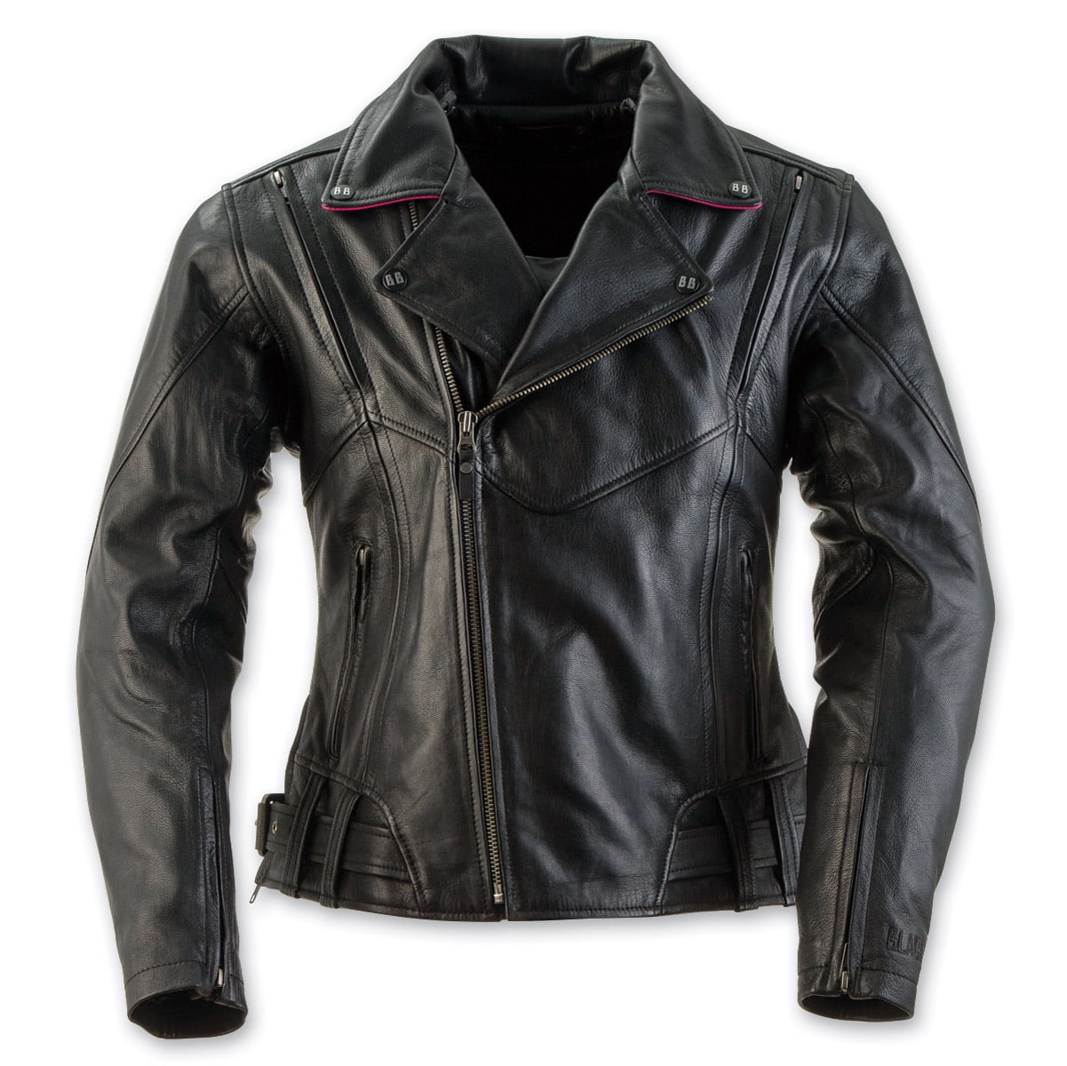 black brand leather jacket