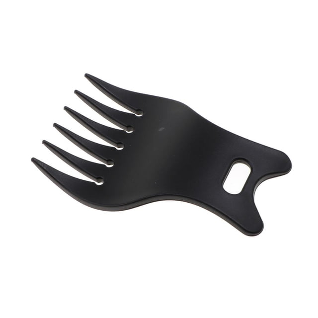 Peine afro de plástico para cabello rizado, peine de dientes anchos para peluquería. Negro