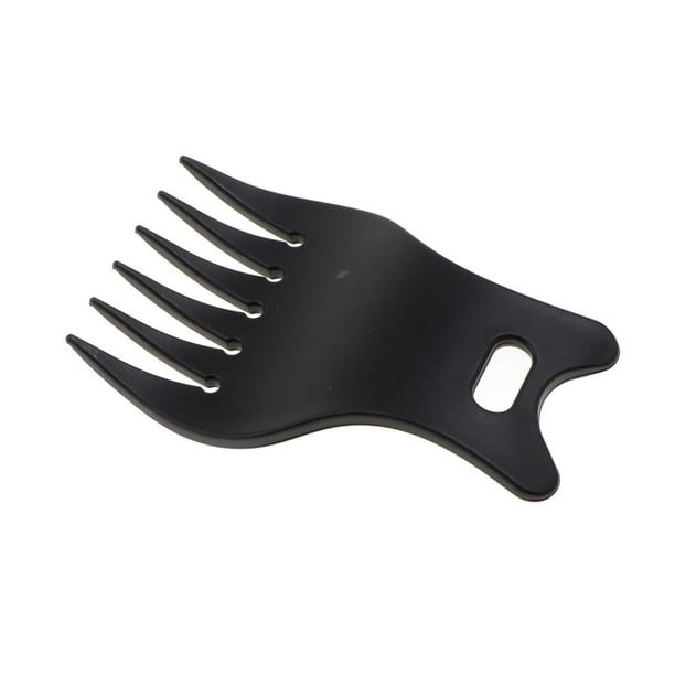 Peine afro de plástico para cabello rizado, peine de dientes anchos para peluquería. Negro
