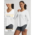 thumbnail image 5 of baleaf Women's Long Sleeve Sun Shirts UPF50+ UV Protection Rash Guard Lightweight Quick Dry V Neck Workout Hiking Tops White M, 5 of 7