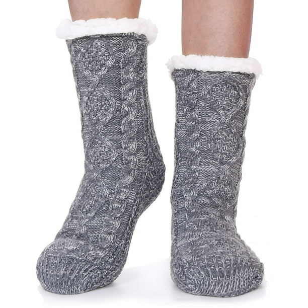 Calcetines antideslizantes Ebmore para mujer, color gris y azul