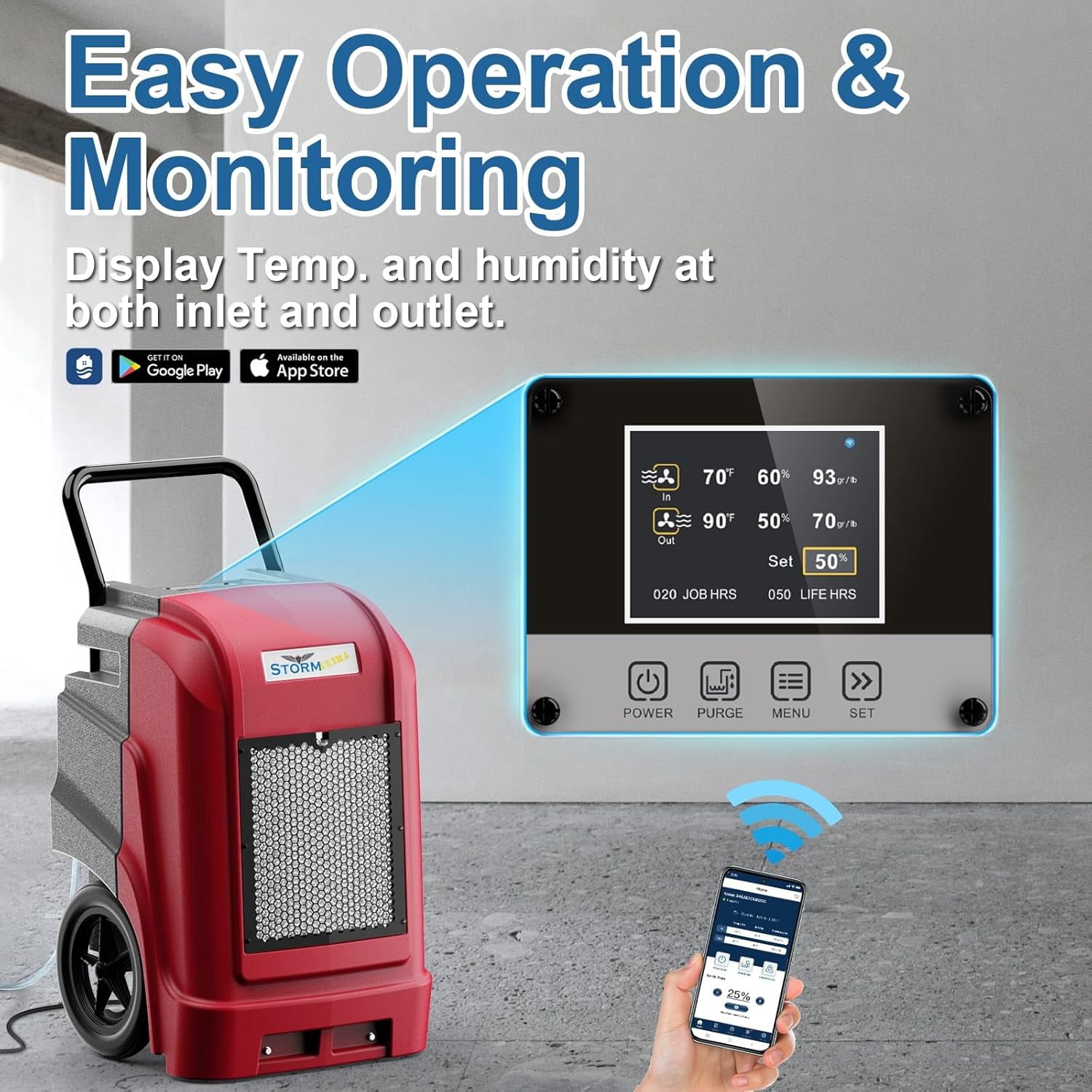 ALORAIR Smart WiFi Commercial Dehumidifier 190 PPD with Pump, Industrial Dehumidifiers Large Capacity for Basements, Garages & Job Sites, 5 Years Limited Warranty