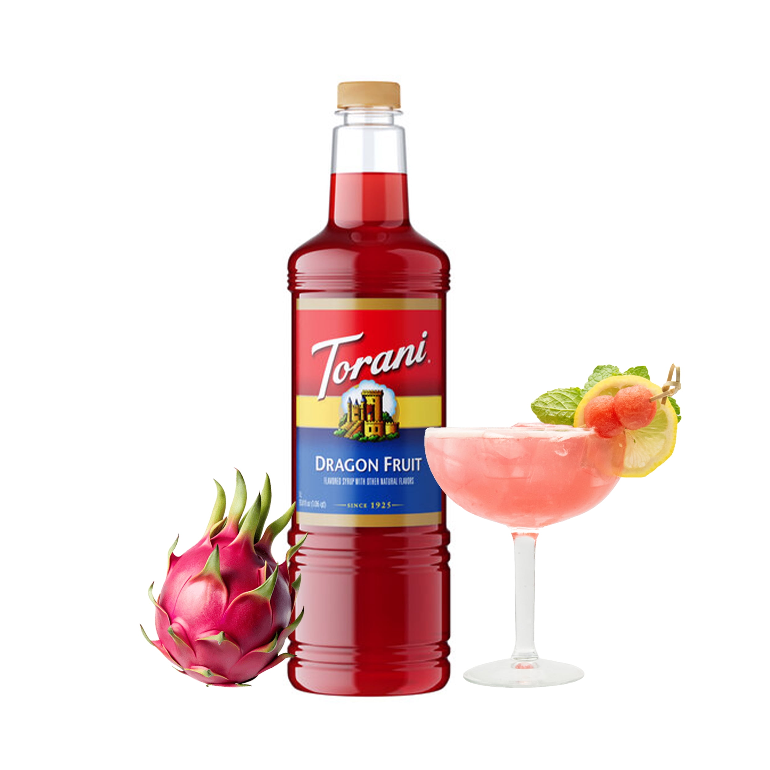 Torani Dragon Fruit Flavouring Syrup, 1L (33.8 fl oz) Plastic Bottle with Absol Gold Pump