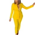 thumbnail image 2 of Idoravan Women Sets Clothing Clearance Ladies Fashion Casual Slim Solid Color Suit Suit Office Two-piece Suit, 2 of 6
