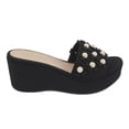 thumbnail image 2 of SANDALIA DE PLATAFORMA COLOR NEGRO DETALLE DE FLORES Y PERLAS Mundo Terra 022350, 2 of 2