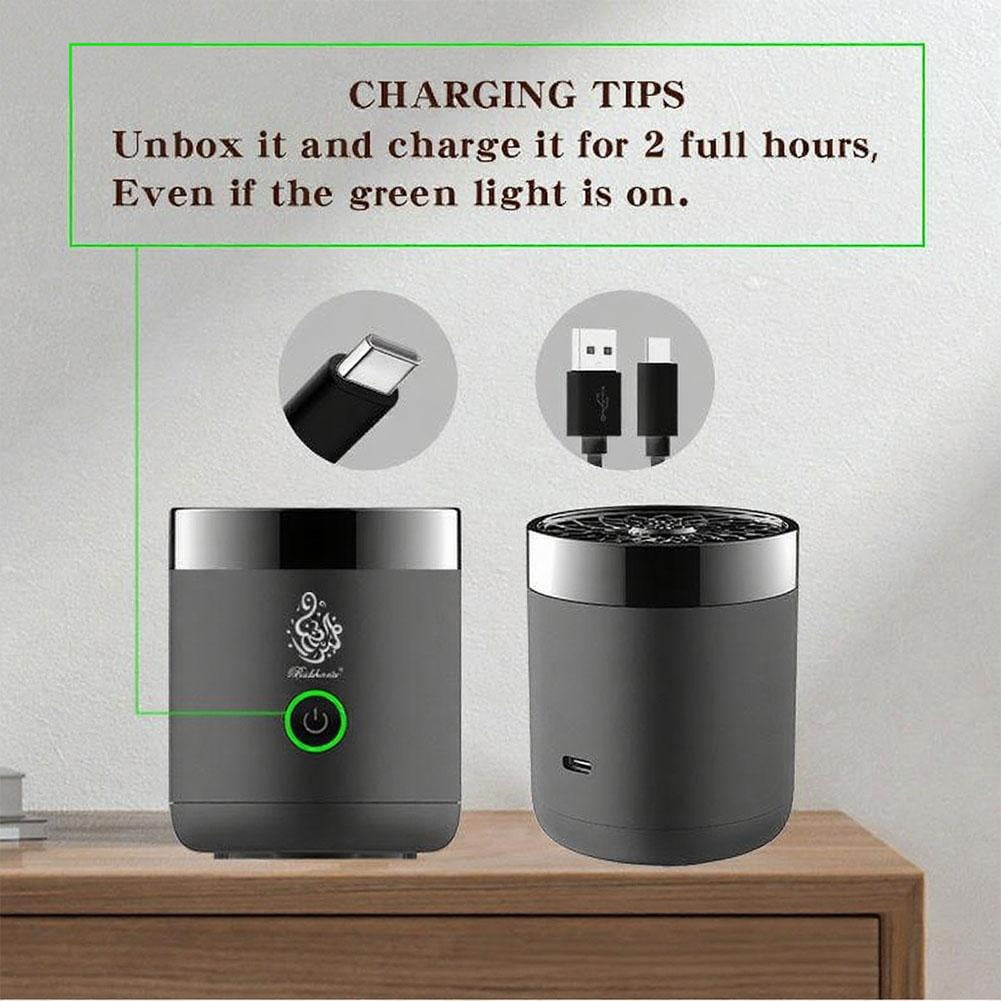 Electric Bakhoor Burner, Portable Mini Incense, Rechargeable USB Aroma Diffuser,Aroma Diffuser Electric Arabic Incense Holder Muslim Home