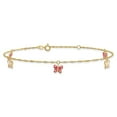 thumbnail image 3 of Primal Gold 14 Karat Yellow Gold Enameled Butterfly 9-inch Plus 1-inch Extension Anklet, 3 of 5