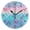 Black, variant on Fish Scales Dreamy Color Round Wall Clock Silent Analog Battery Operated Gold Pointer Home Decor 9.84" Diameter