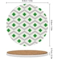 thumbnail image 3 of GZHJMY 2Pcs Round Green Clover with Four Leaves Ceramic Coasters with Cork-Backed for Coffee Drink, Cup Mat Absorbent Stone Coasters, 3 of 6