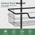 thumbnail image 4 of Over the Door Shower Caddy, 3-Tier Rustproof Bathroom Organizer with Hooks, No Drilling Hanging Shower Shelf for Shampoo and Toiletries, Black, 4 of 6