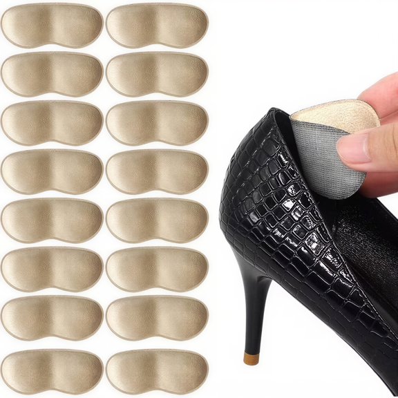 8 Pairs Foam Heel Grips, Self-Adhesive Anti-Blister Heel Cushions for Loose Shoes