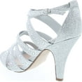 thumbnail image 3 of Delicious Women's peep toe rhinestone glitter crossing strap dance sandals, 3 of 7
