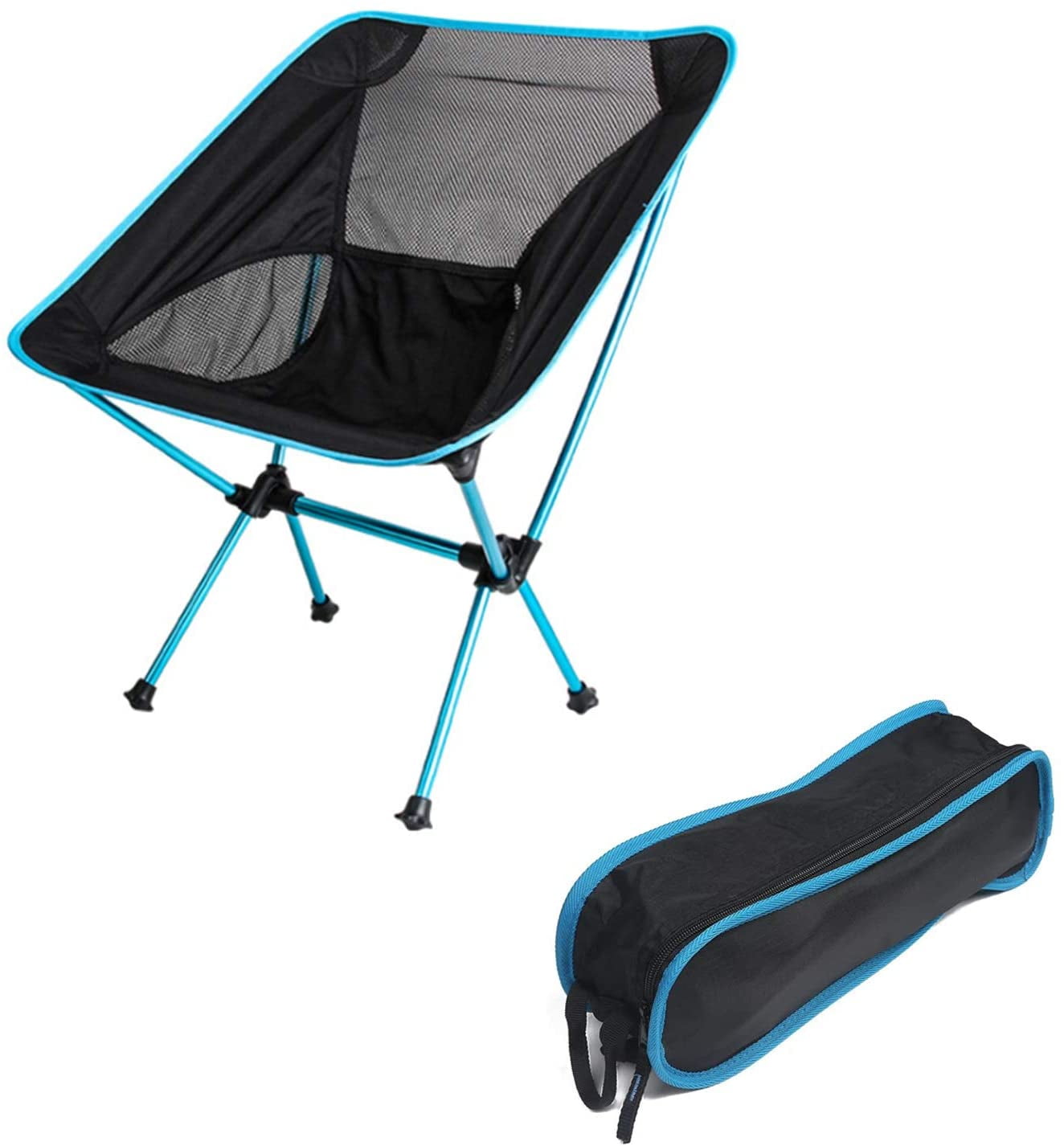 BBQ Portable Camping Chair Fishing Heavy Duty 330lbs Capacity with Carry Bag Hiking Picnic Festival Lightweight Compact Folding Backpacking Chair for Outdoor 