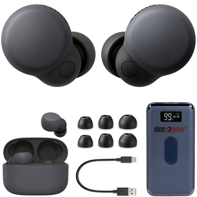 Sony WFLS900N/B LinkBuds S Truly Wireless Noise Canceling Earbuds (Black)  Bundle with Bundle with Deco Gear Portable Charger