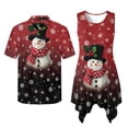 thumbnail image 6 of Psesaysky Couples Christmas Matching Outfits Snowman Snowflake Print Elegant Sundress Plus Size Women Summer Tunic Dress with Pockets or Short Sleeve Mens Shirts, 6 of 7