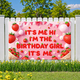 thumbnail image 6 of Strawberry Theme Birthday Banner Girl's Party Decor Red Letter Design for Birthday Celebration Kids Party Decoration Indoor Event, 6 of 9