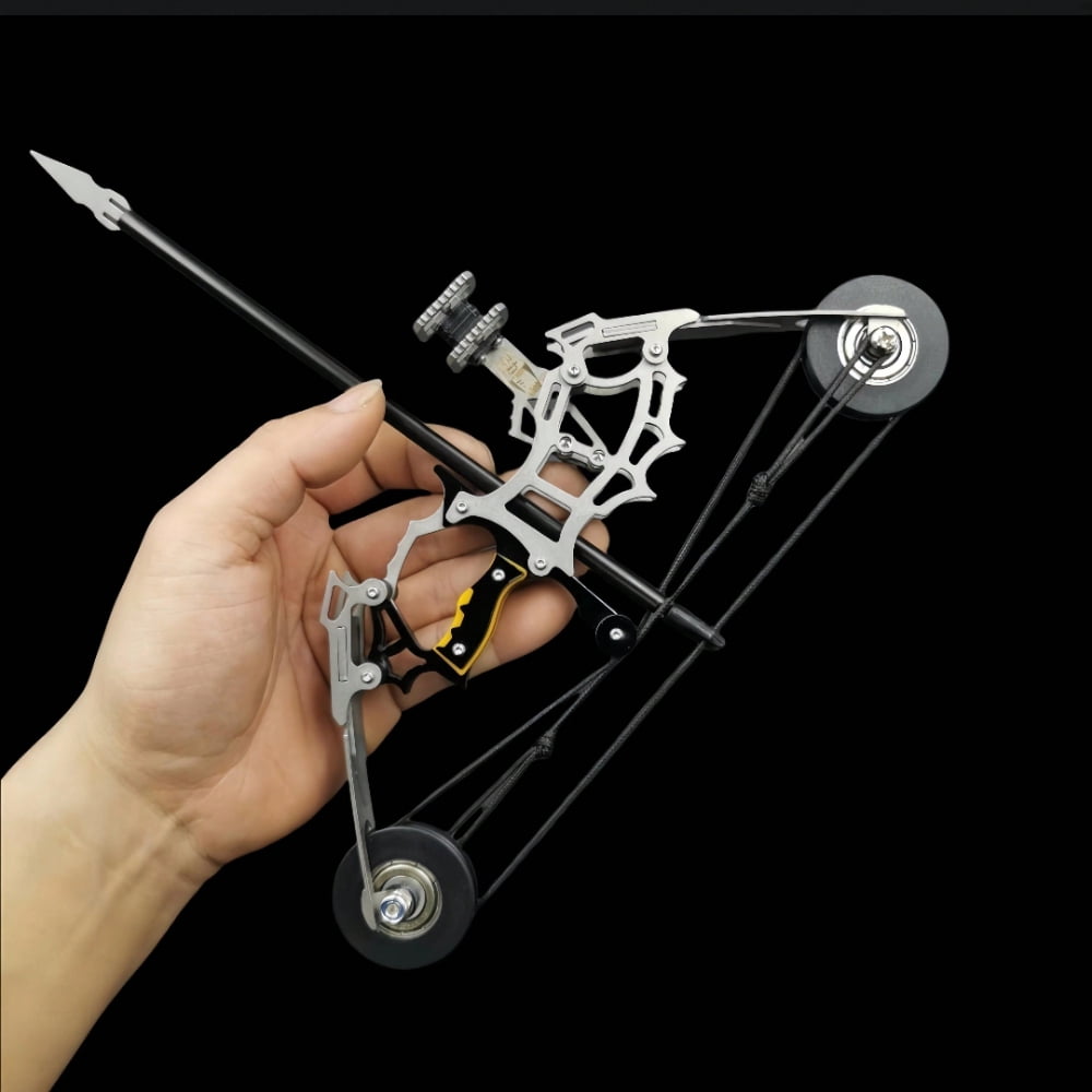 QUTETN 9.5 Inch Mini Compound Bow Stainless Steel Includes Arrows And Target Paper