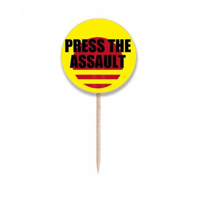 Dialogue de Jeu Appuyez sur l'Assaut Drapeaux Cure-Dents Étiquettes Rondes Décoration de Fête