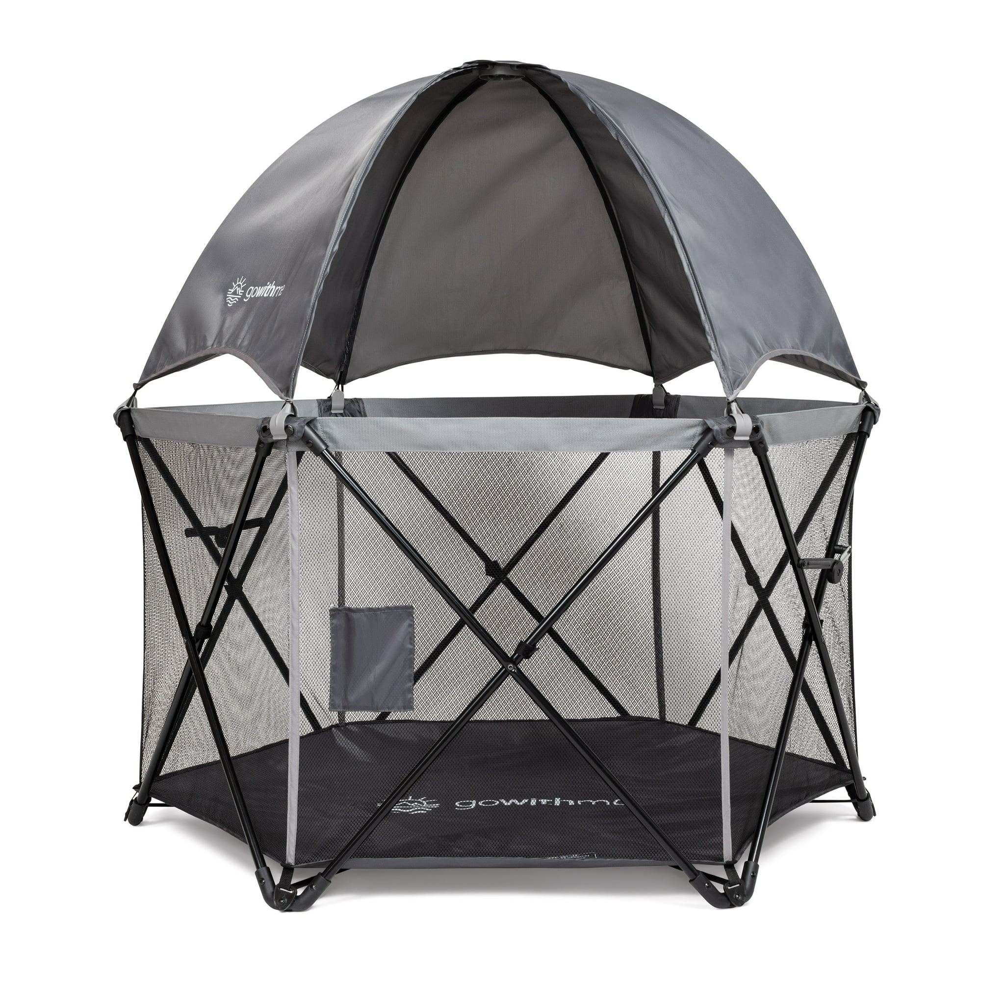 Go With Me Eclipse Portable Toddler Playard with Canopy, Indoor/Outdoor, Grey, Unisex