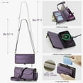 thumbnail image 3 of Crossbody for iPhone 17 Pro Case Wallet【RFID Blocking】with 7-Card Holder Zipper Bills Slot, Soft PU Leather Magnetic Shoulder Wrist Strap for iPhone 17 Pro Wallet Case Women, 3 of 12