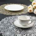 thumbnail image 4 of Juego de 6 manteles individuales redondos de vinilo prensado metálico para mesa de comedor, con diseño de rosas florecientes huecas, para banquetes y bodas., 4 of 5