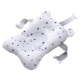 thumbnail image 1 of Almohadilla de baño para bebé, segura, inofensiva, respetuosa con la piel, con diseño de hebilla, gran flotabilidad, bañera para bebé, color blanco y azul, 1 of 7