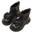 thumbnail image 4 of LYHao Children Shoes Fashionable Flat Boots Comfortable Soft Sole Children Boots Boots ,Girls Boots Sizes 10 Black(3.5-4 Years), 4 of 6