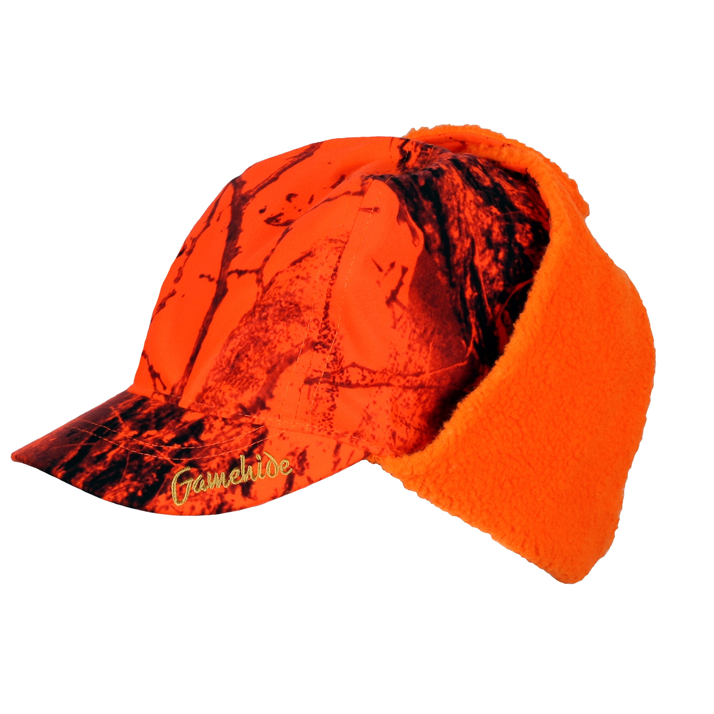 Reversible Insulated Heavy Knit Hunting Cap Camo & Blaze Orange Beanie Hat 