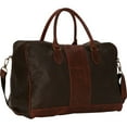 thumbnail image 5 of SHARO Classic Leather Beautiful Two-Tone Leather Duffle Carry On Weekender with Shoulder Strap, 5 of 5
