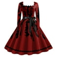 thumbnail image 1 of Halloween pour Femmes Robe Évasée Imprimée Sans Manches Robe Tunique Robes d'Invité de Mariage Robe Formelle Élégante Tenue de Fête, 1 of 2