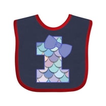 Inktastic 1st Birthday Mermaid 1 Year Old Girls Baby Bib