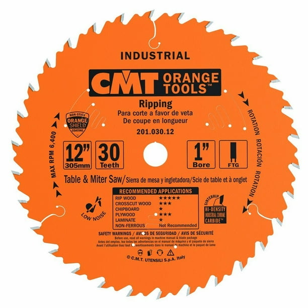 201 030 12 X 30 Tooth Ftg 126 Kerf 1 Bore Table Saw Ripping Blade For Fast Smooth Heavy Duty Rip Cuts On Soft Hardwood Good By Cmt Com Kerf 1 Bore Table Saw Ripping Blade, Best 10 Table Saw Blade For Ripping Hardwood